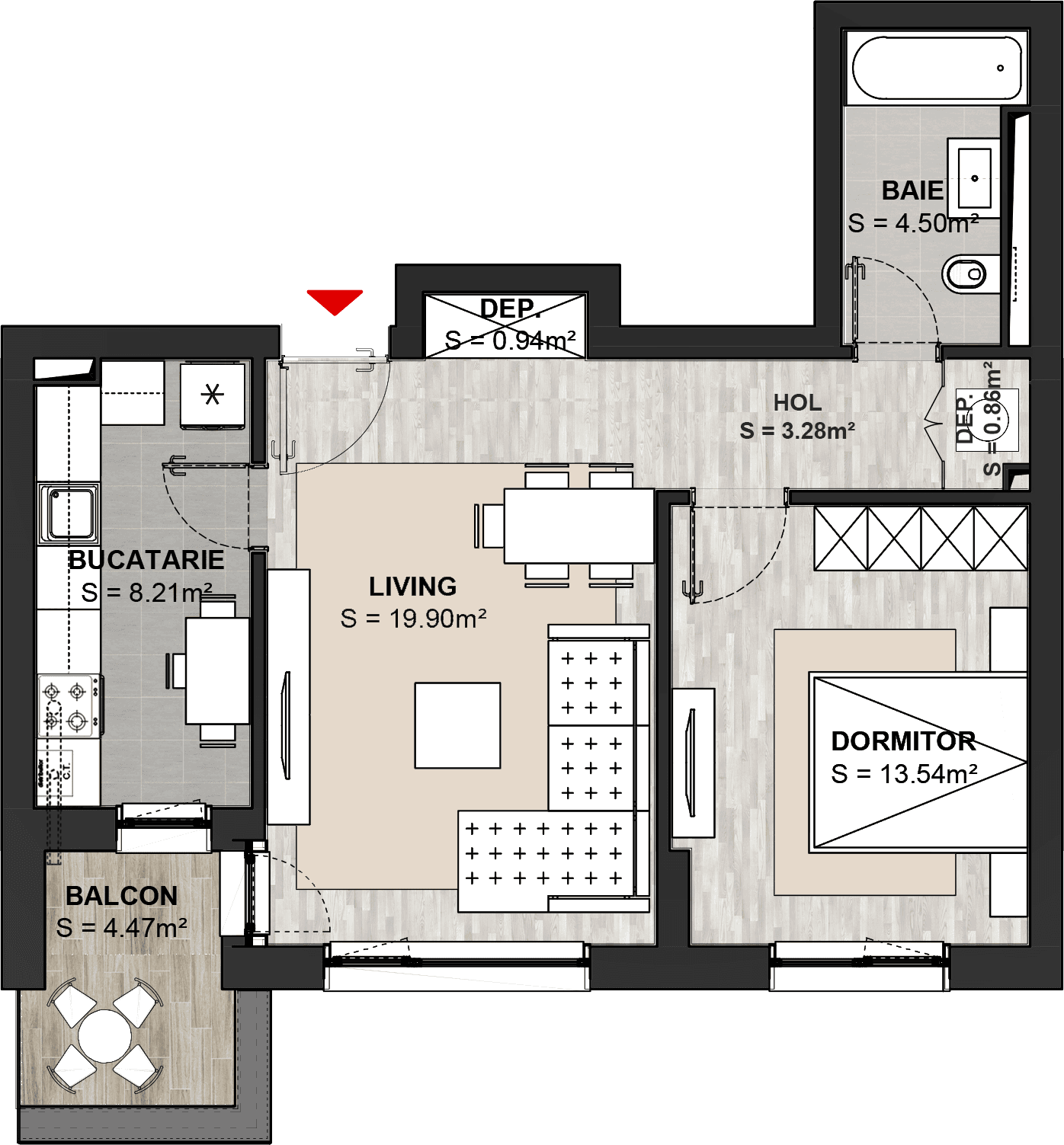 Apartament cu 2 camere Brasov