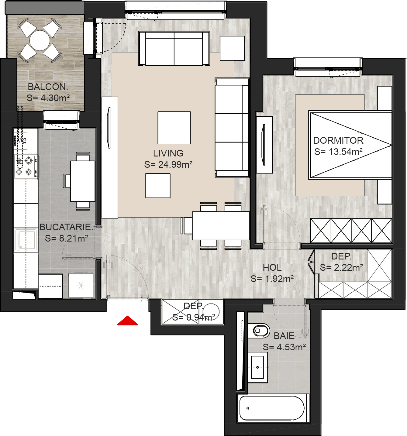 Apartament cu 2 camere Brasov
