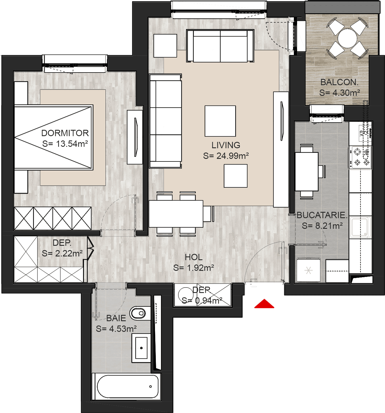Apartament cu 2 camere Brasov