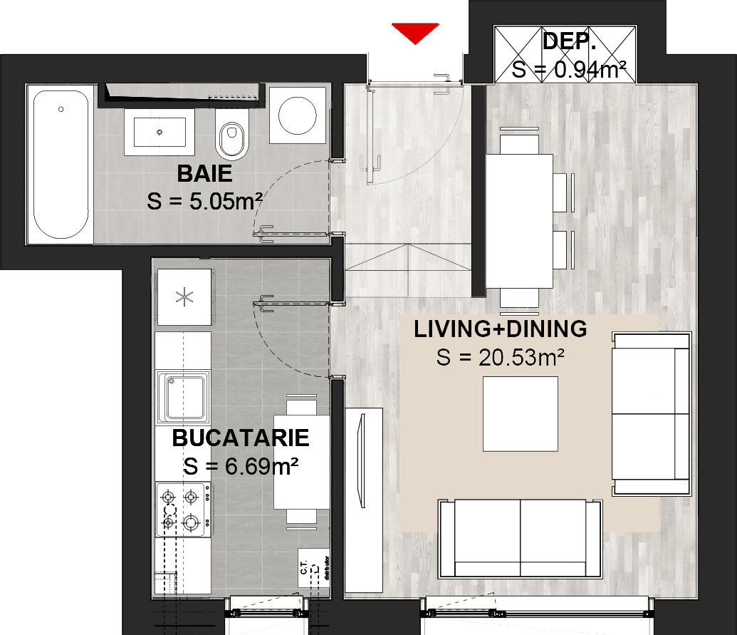 Apartament cu garsonieră Brasov