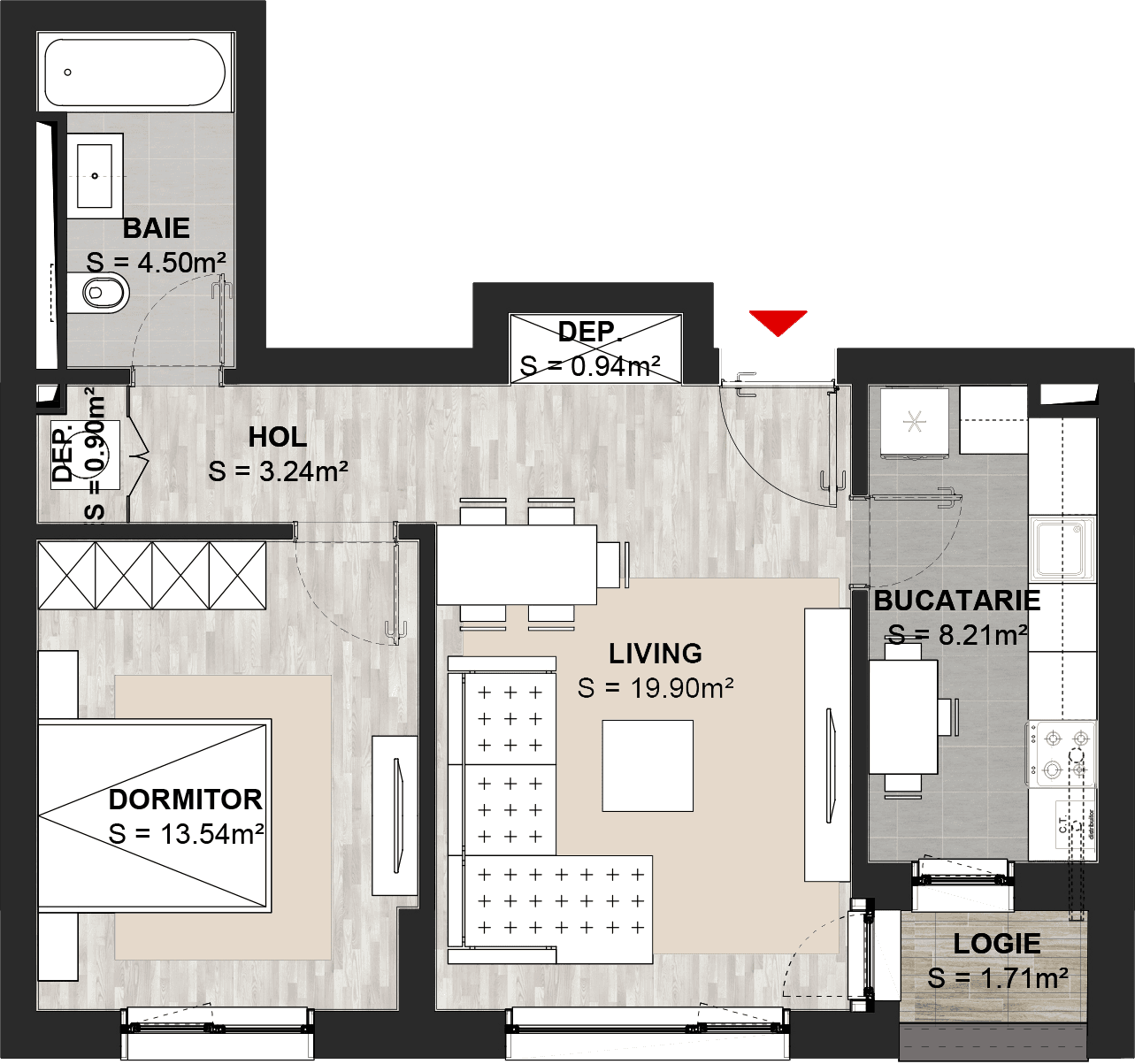 Apartament cu 2 rooms Brasov