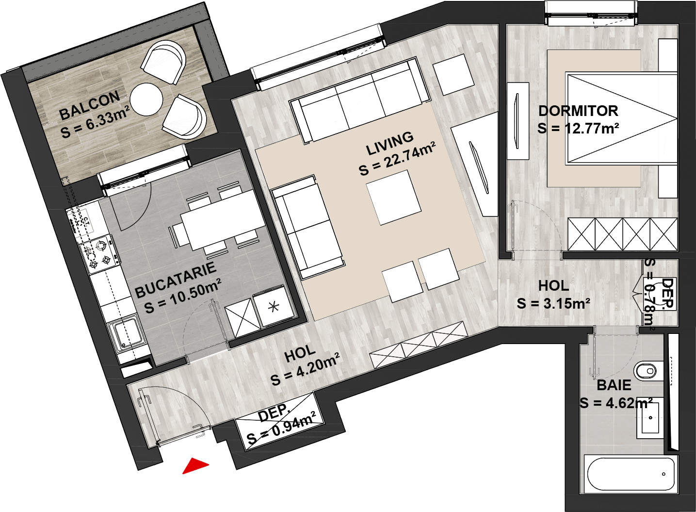 Apartament cu 2 camere Brasov