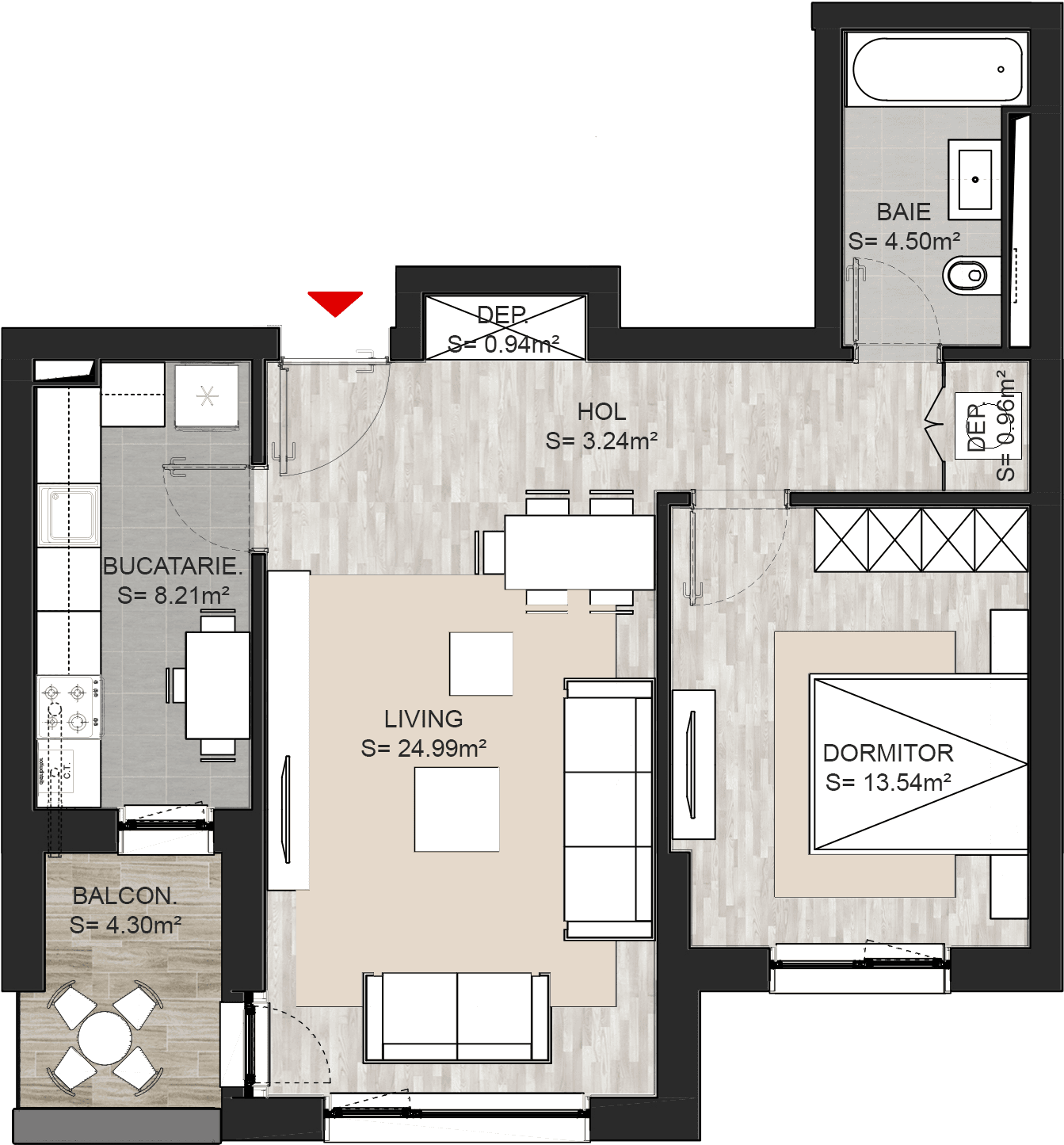 Apartament cu 2 camere Brasov