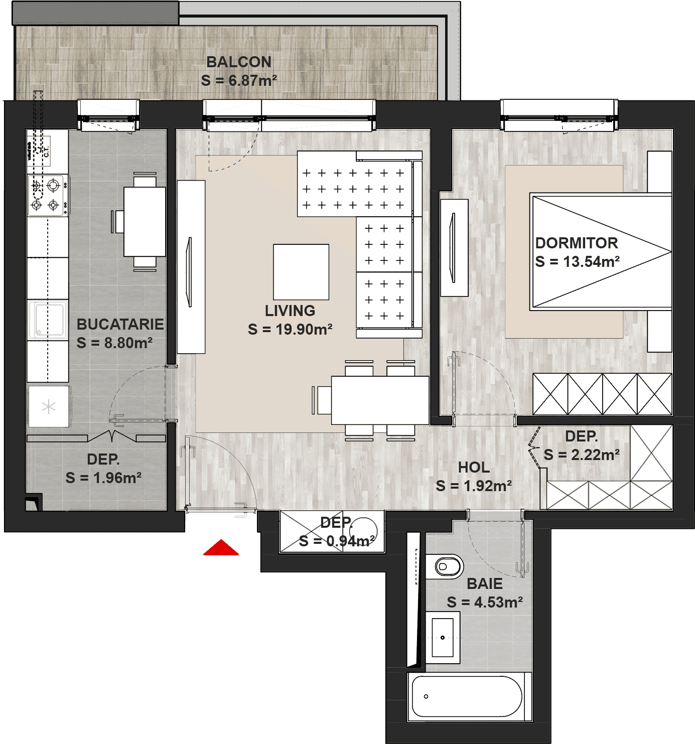 Apartament cu 2 camere Brasov