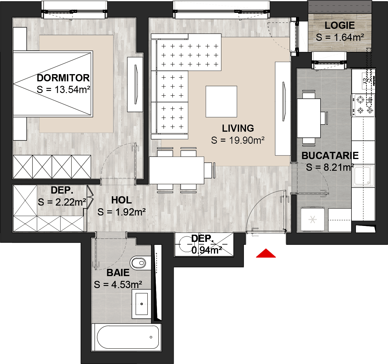 Apartament cu 2 rooms Brasov