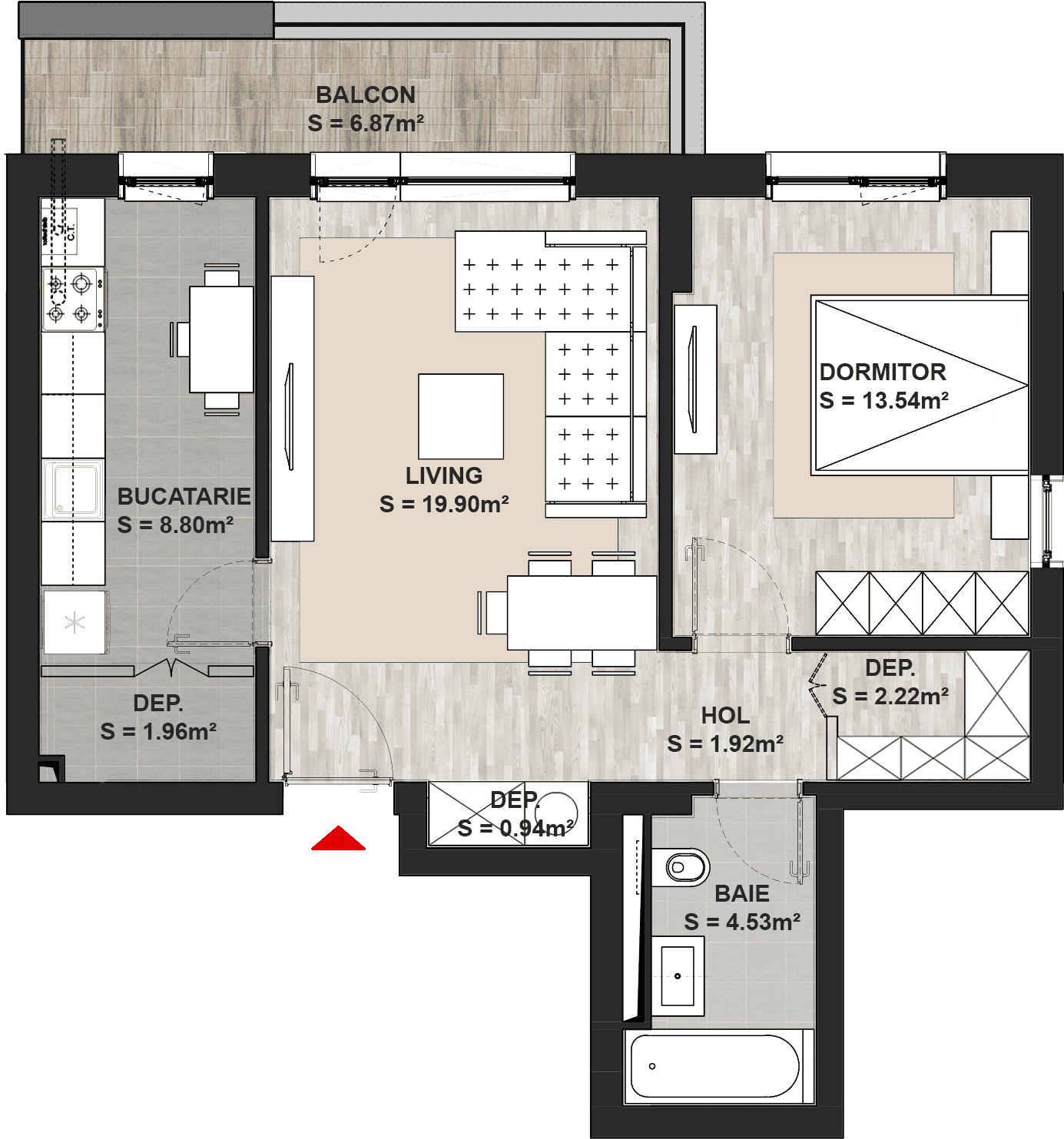 Apartament cu 2 camere Brasov