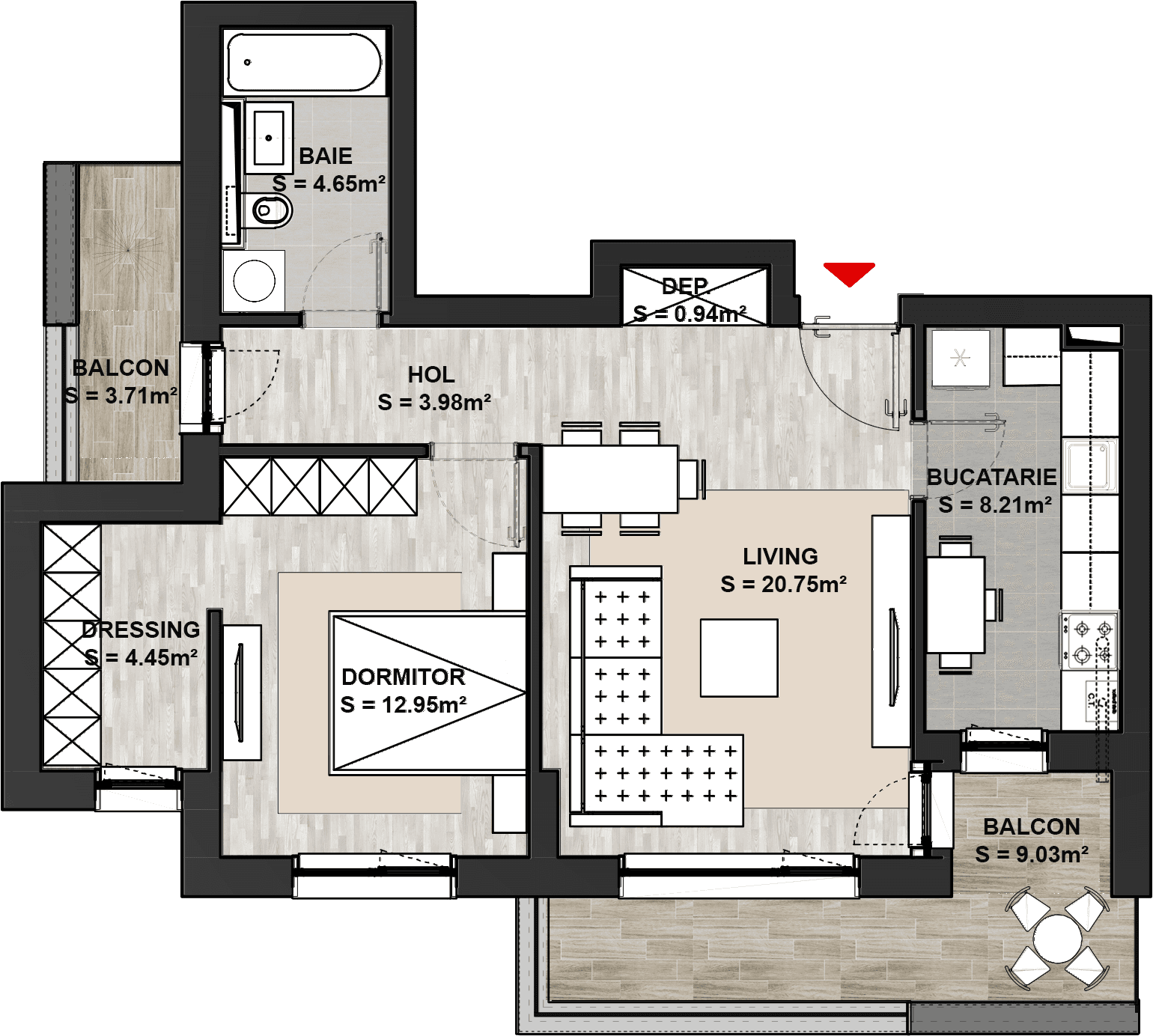 Apartament cu 2 camere Brasov