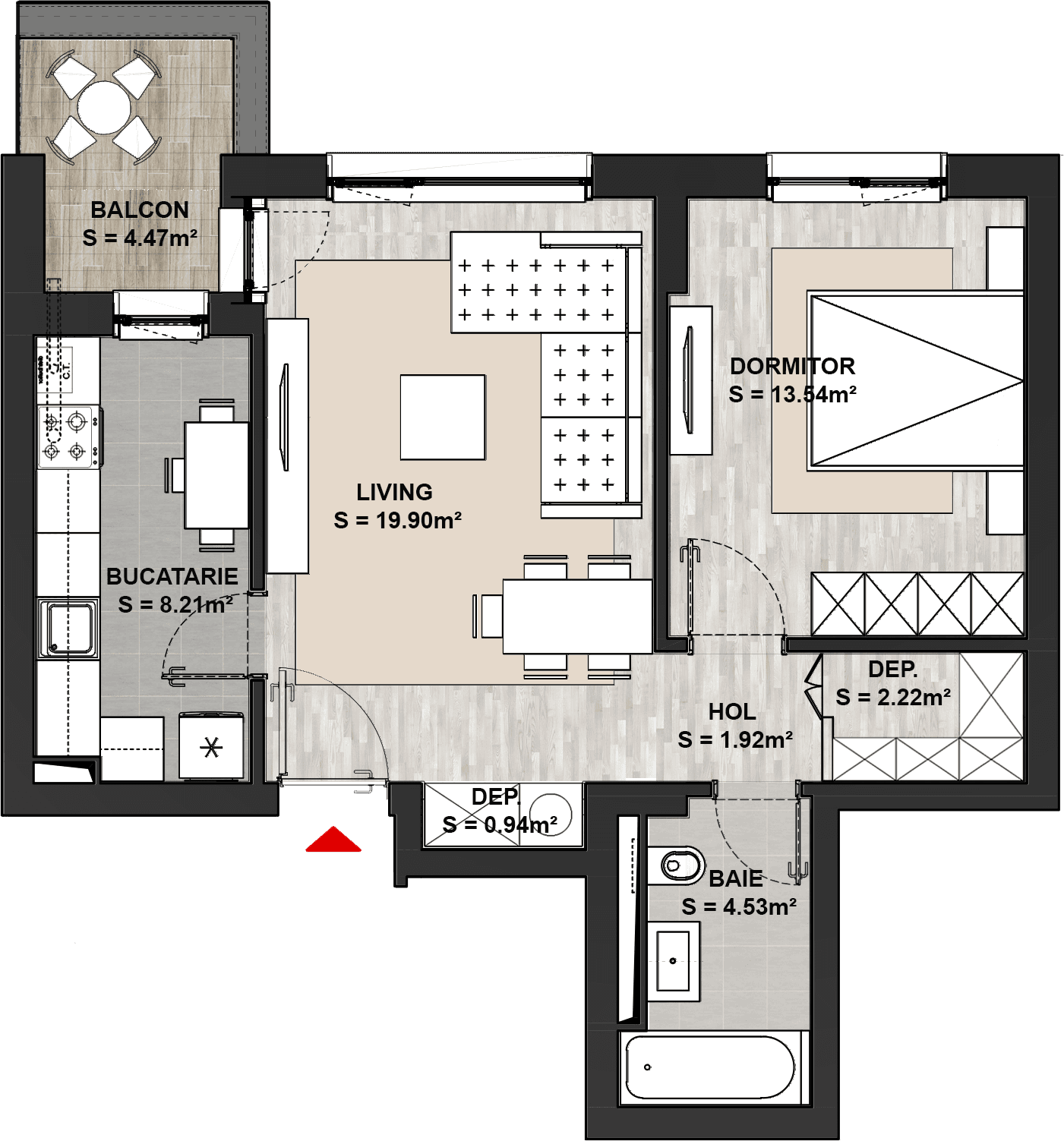 Apartament cu 2 camere Brasov