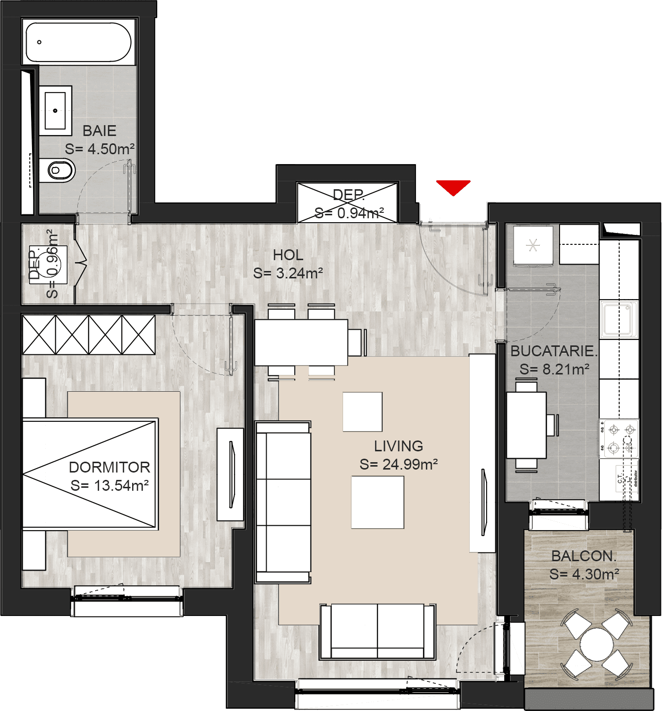 Apartament cu 2 camere Brasov