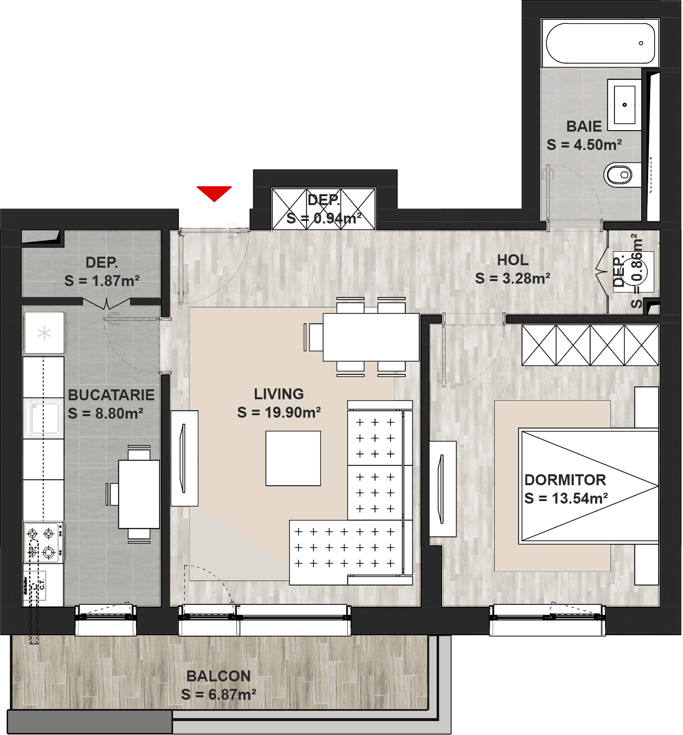 Apartament cu 2 camere Brasov