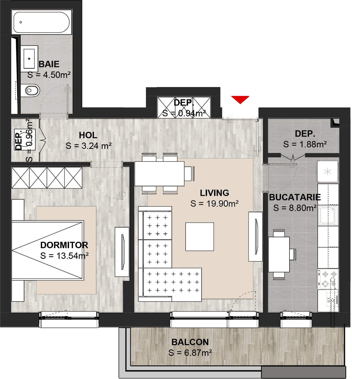 Apartament cu 2 camere Brasov