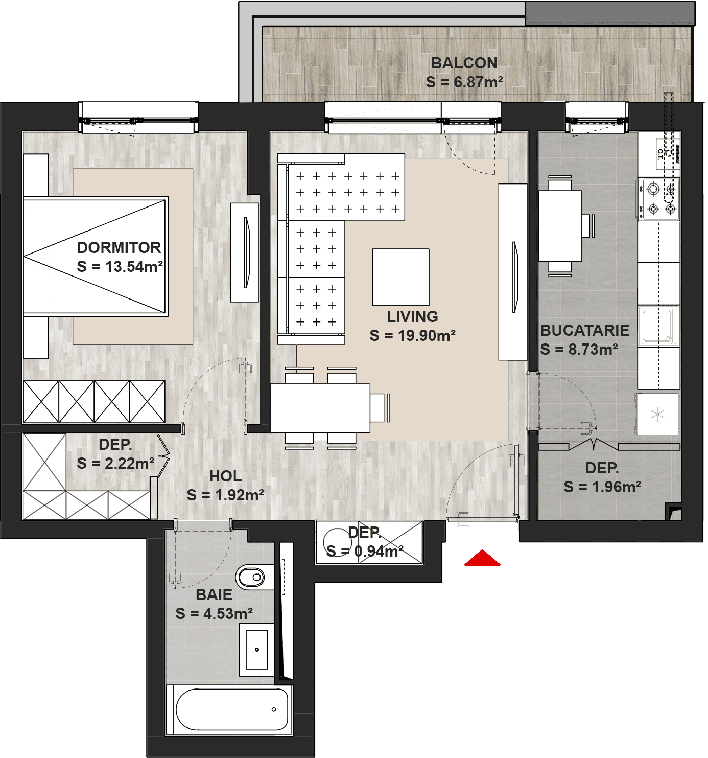 Apartament cu 2 camere Brasov