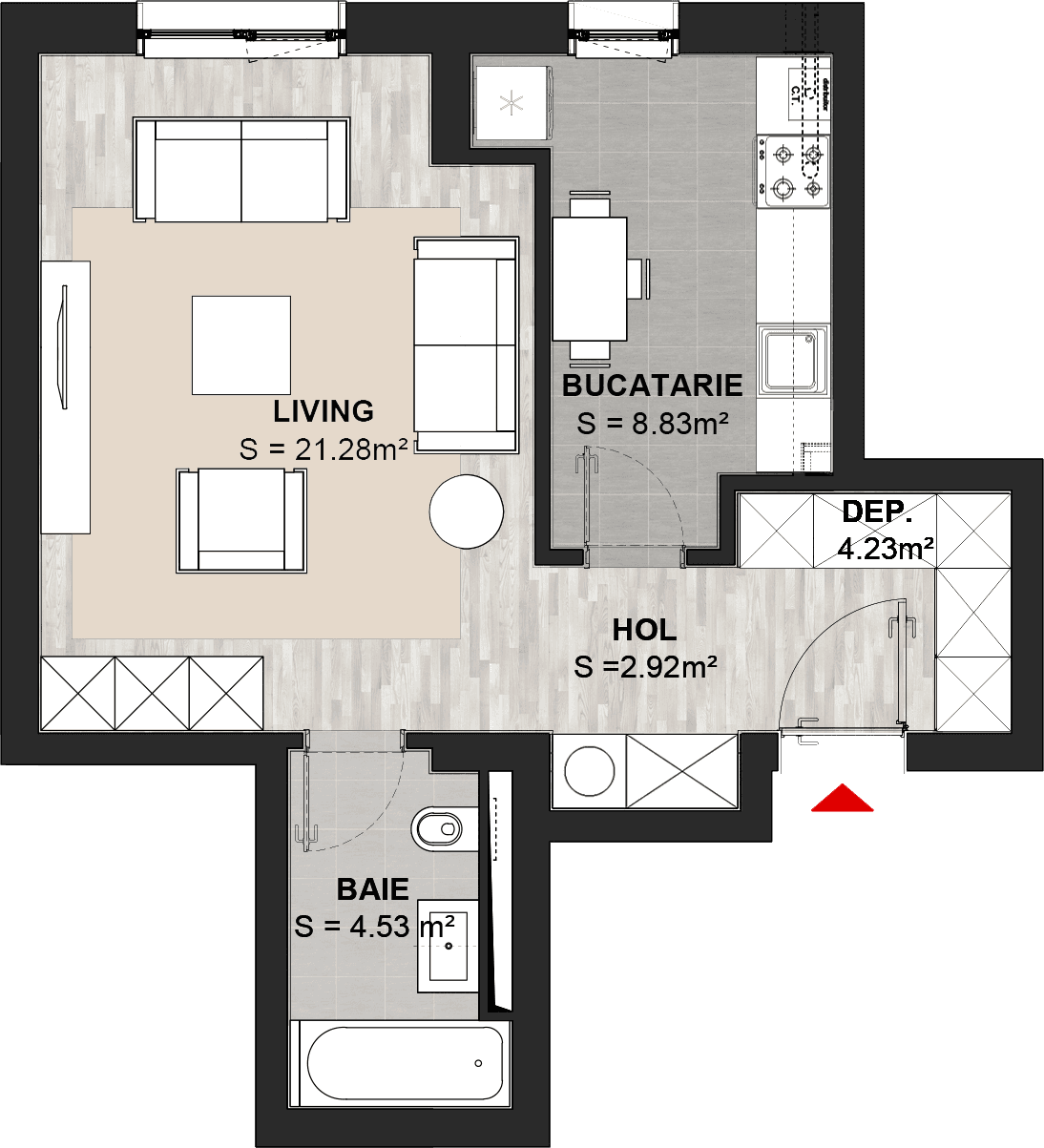Apartament cu garsonieră Brasov