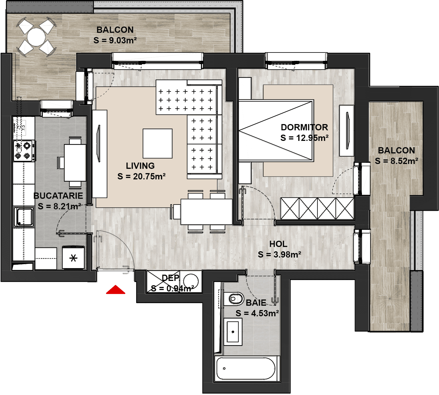 Apartament cu 2 camere Brasov