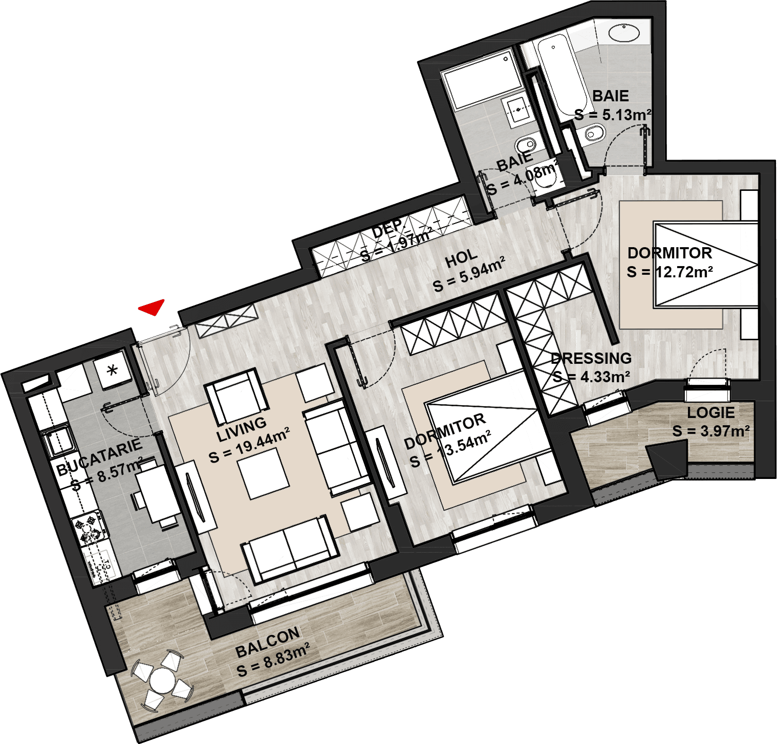 Apartament cu 3 camere Brasov